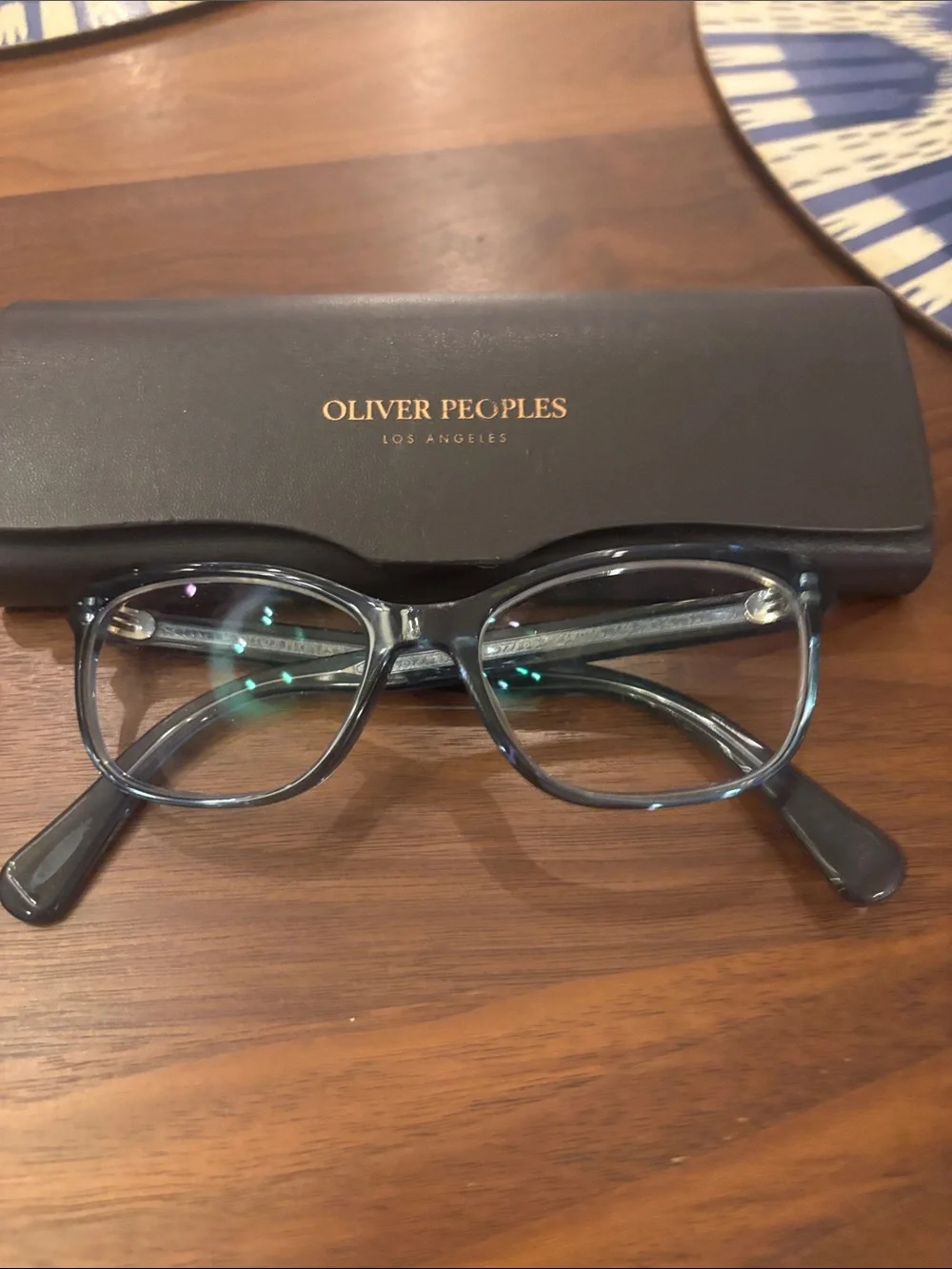 Oliver Peoples Transparent Blue Acetate Glasses